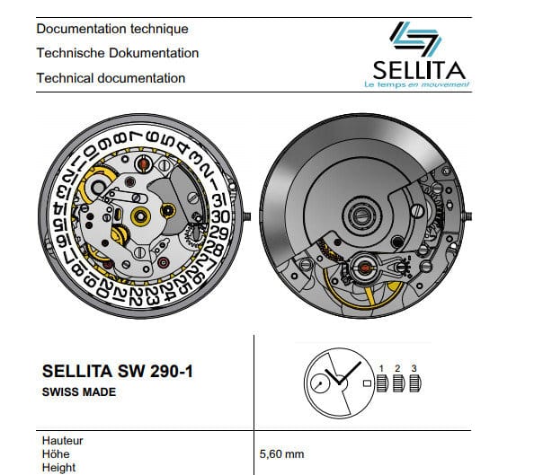 Sellita SW 290-1 movement