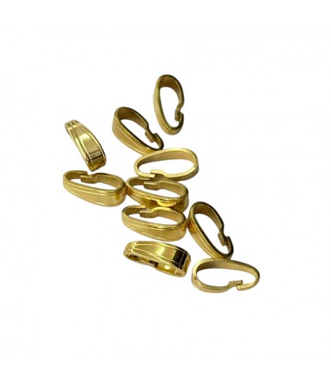 Yellow double gold plated pendant loop connector, 7.0 x ​2.0mm, set of 10 pcs