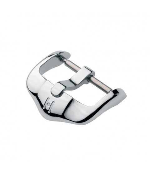 Hirsch Active silver stainless steel buckle for watch strap 20 mm, Silver Shiny Buckle, ref. BC1032-2-20