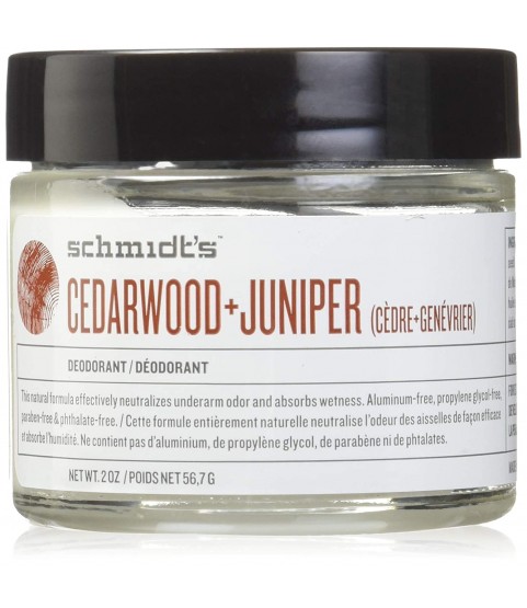 Schmidt's Natural Deodorant Jar, Cedarwood + Juniper, 2 Ounce