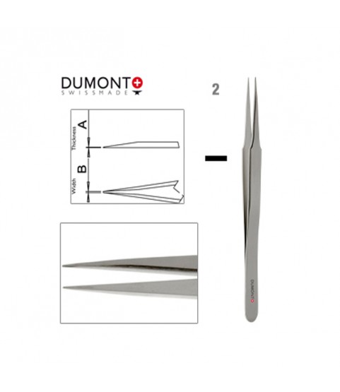 Dumont Dumoxel #2 Tweezers Antimagnetic Steel 120mm Swiss Watchmaker Tool