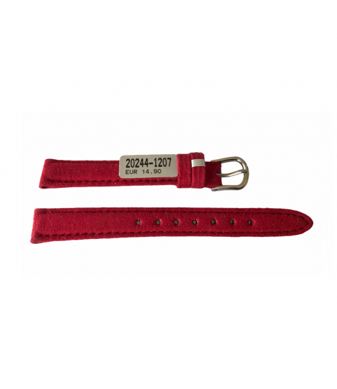 Amaretta red leather strap from Nubuck for women's watches 12 mm