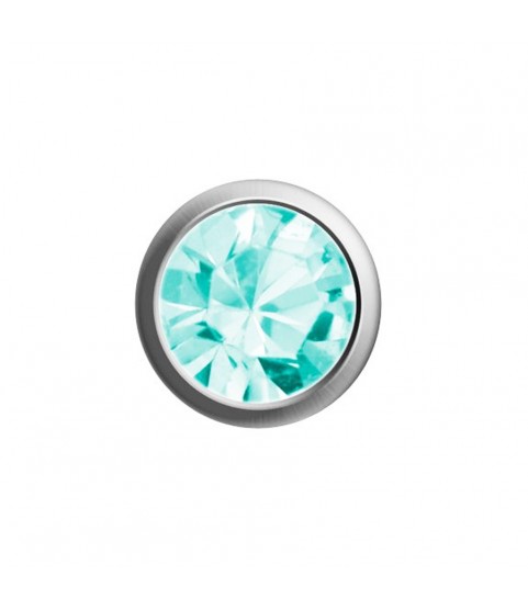 Aquamarine imitation Easy Piercy Comfort white ear studs Ø 2,95 mm