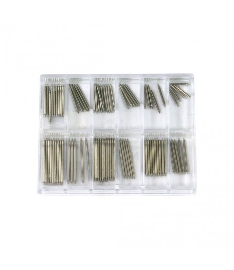 Assortment of spring bars, stainless steel, Ø 1 mm, length 8 - 20 mm, 100 pieces