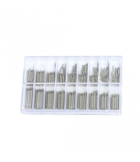 Assortment of spring bars, stainless steel, Ø 1,8 mm, length 8 - 24 mm, 360 pieces