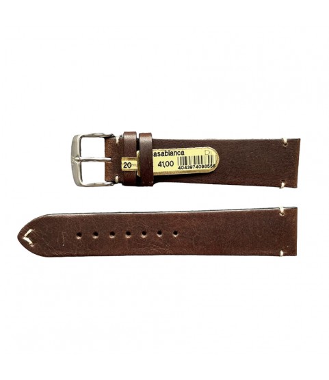 Casablanca genuine dark brown watch strap with stitch 20 mm