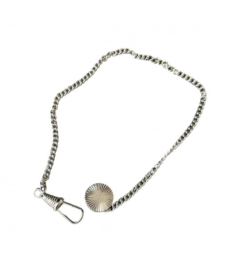Iron nickel-plated button-hole pocket watch chain 23 cm, 2.9 mm
