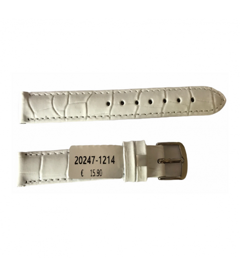 Louisiana Croco White Leather Strap For Ladies Watches 12mm