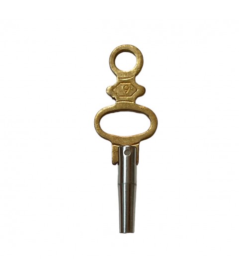 Pocket key No.6 nickel-plated steel shaft and punched brass handle 1.40 mm