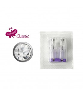 1 pair ear studs Easy Piercy Classic, white, brilliant imitation