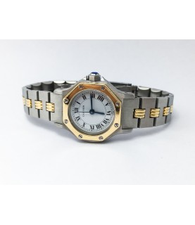 Automatic Cartier Santos Ronde Two Tone 18k Gold and SS Lady Watch