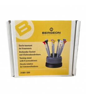 Bergeon 31081-S09 set of 9 screwdrivers with anodised aluminium body 0.50 to 2.50 mm