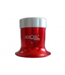 Horotec MSA 00.031-1 eyeglass loupe in aluminium anodised red with screwed ring x10