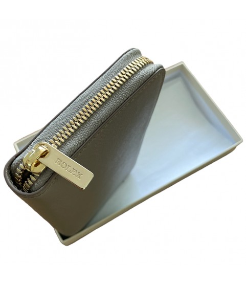 New Rolex leather women grey long wallet 2022