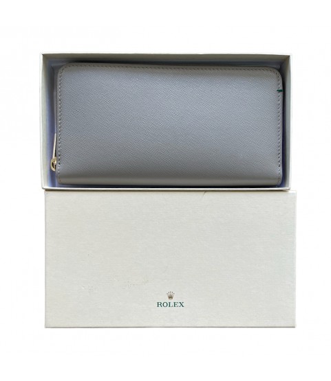 New Rolex leather women grey long wallet 2022