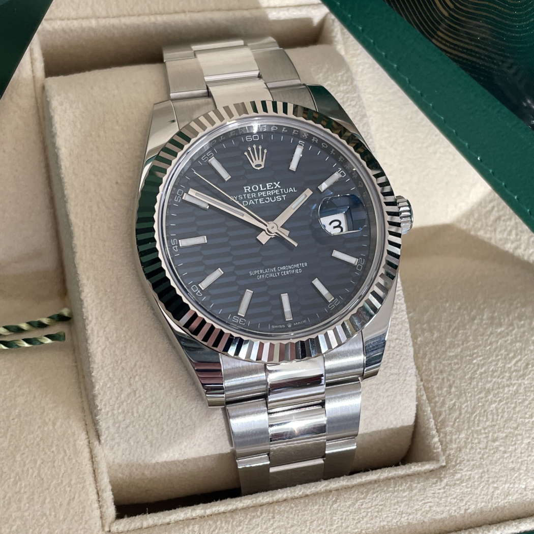 New Rolex Datejust 126334 Blue Motif dial men's watch 41 mm full set ...
