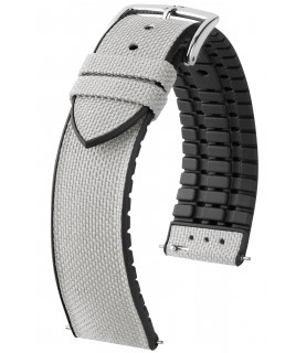 Hirsch Arne grey/silver watch strap 18 mm 0925094030-2-18