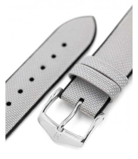 Hirsch Arne grey/silver watch strap 18 mm 0925094030-2-18
