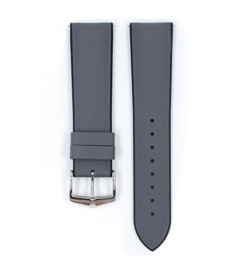 Hirsch Arne grey/silver watch strap 18 mm 0925094030-2-18
