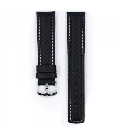 Hirsch watch Carbon black strap L 20mm 02592050-2-20