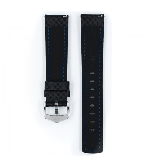 Hirsch watch Carbon black strap L 18mm 02592050-2-18