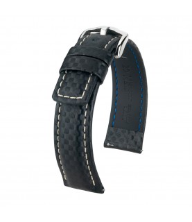 Hirsch watch Carbon black strap L 18mm 02592050-2-18