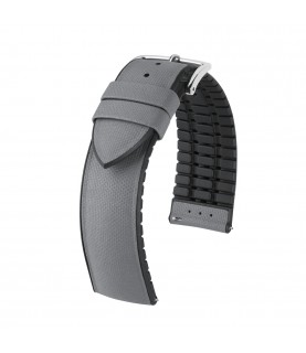 Hirsch Arne Grey/Silver Watch Strap 20mm 0925094030-2-20