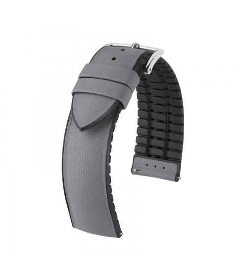 Hirsch Arne grey/silver watch strap 20 mm 0925094030-2-20