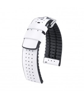 Hirsch watch leather strap TIGER L white 20mm 0915075000-2-20