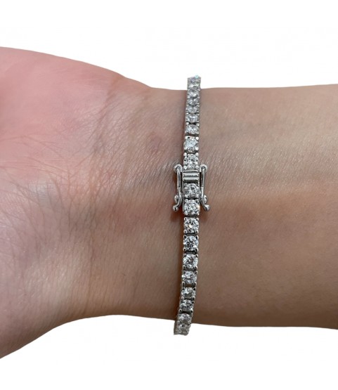 New Tennis bracelet 14k white gold with diamonds 4.23 ct 7 inch