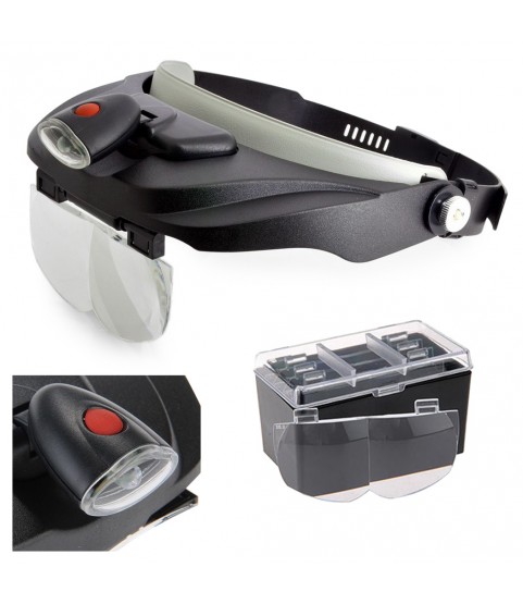Head magnifier, high-power 3.5x LED glasses