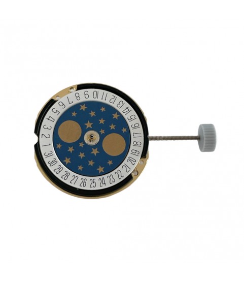 Ronda 788 8 3/4 quartz movement with date on 6 o'clock and Moon Phase SC-D(6)-MD(12)