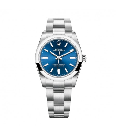 New Rolex Oyster Perpetual 124200 watch with blue dial 34mm 2023