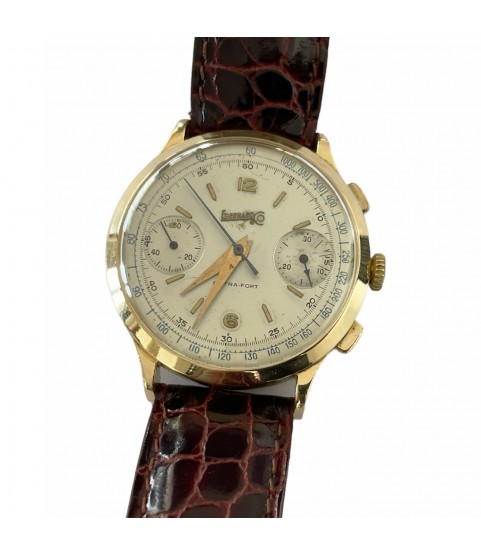 Vintage Eberhard & Co Extra-Fort 1602 18k gold chronograph men's watch with Valjoux 65
