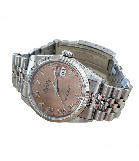 Rolex Datejust 16234 Salmon Roman dial men's watch 36mm