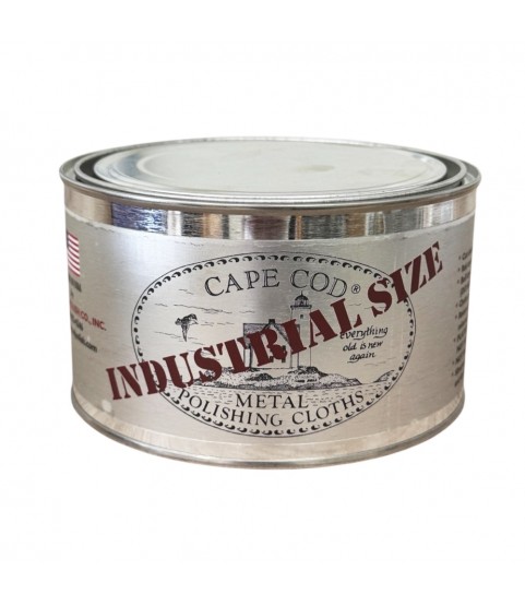 Cape Cod Metal Polishing Kit Industrial Size Tin. Pre-Moistened Polishing Cloths for Brass, Copper, Silver, Gold, Chrome, Stainless Steel, Bronze, Aluminum, Nickel