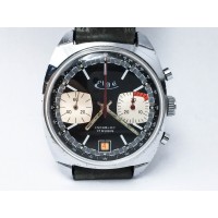 Vintage Elge Chronograph Men's Watch Panda Dial Valjoux 7734