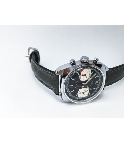 Vintage Elge Chronograph Men's Watch Panda Dial Valjoux 7734
