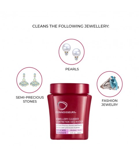 Connoisseurs Delicate Jewellery Cleaner cleaning solution for gold, silver, semi-precious stones & pearls 236 ml