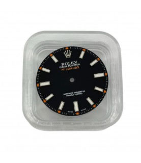 Rolex Milgauss 116400 black dial with orange index and green lume