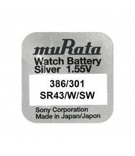 Murata/Sony 386/301 batteries for quartz watches with silver oxides 1.55 volts