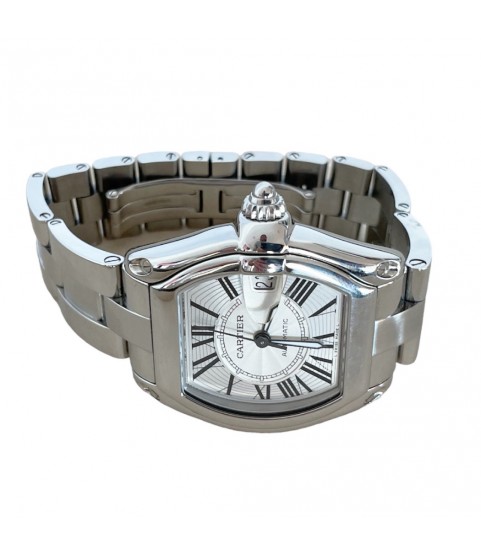 Cartier Roadster 2510 automatic watch with white dial 38 mm