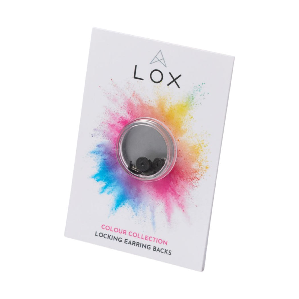 LOX classic locking earring backs black colour - 226950