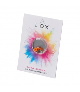 LOX classic locking earring backs orange colour