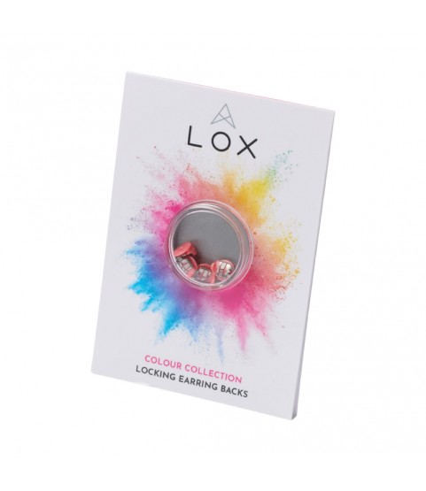 LOX classic locking earring backs pink colour