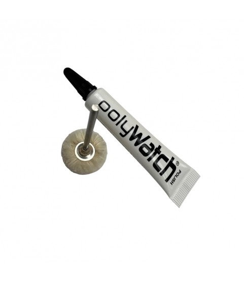 PolyWatch plastic watch crystal scratch remover polish with Scotch Brite miniature small polishing brushes fine 2.35mm PolyWatch plastic watch crystal scratch remover polish with Scotch Brite miniature small polishing brushes fine 2.35mm