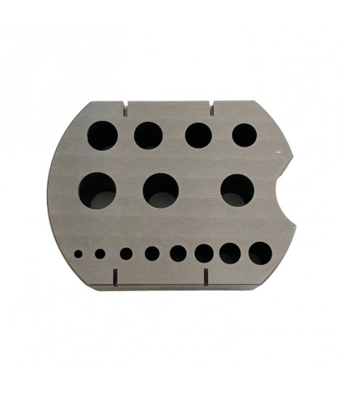 Bergeon 30205 riveting stake in steel tool with 15 holes 2.00 - 8.60 mm