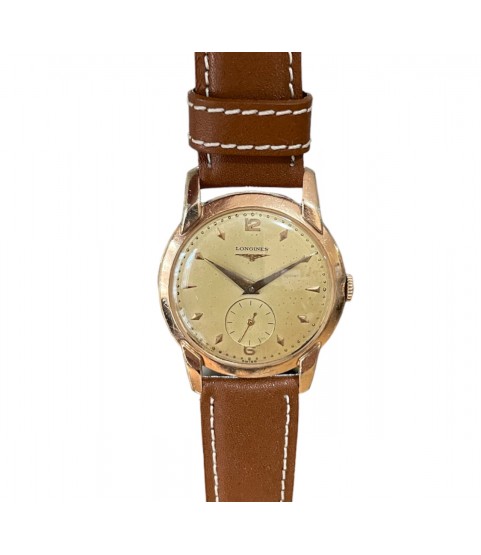 Vintage Longines Calatrava manual-winding men's watch 14k gold