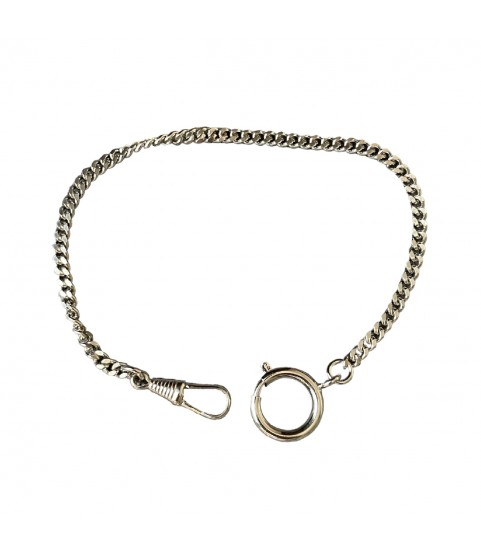 Iron nickel-plated curb pocket watch chain 25 cm, 4.1 mm