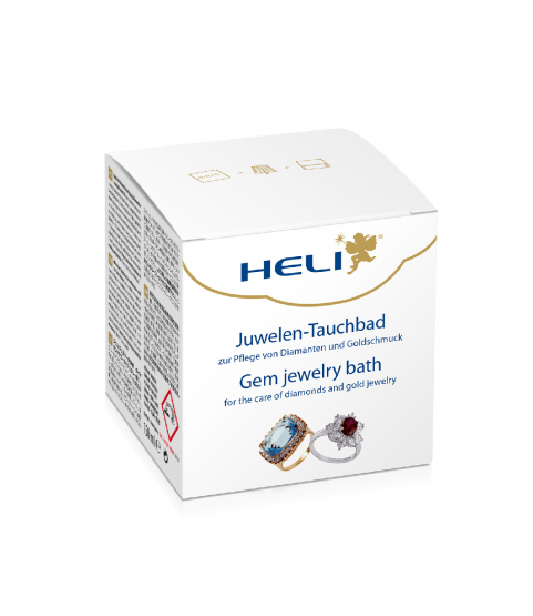 Heli gem jewelry bath with rinsing basket and cleaning cloth, jeweler's packaging, 150 ml